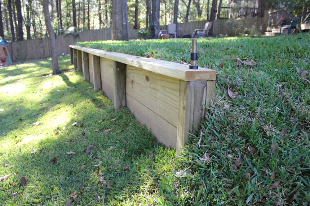 Wood retaining wall in Pelham, Al