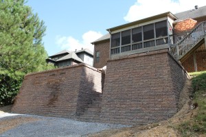 Retaining wall constructed in Pelham, Al