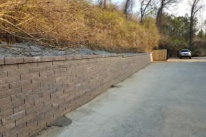 Retaining Wall Behind Oil Change Express in Alabaster, Al
