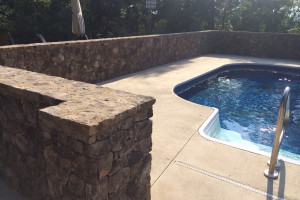 Wall around swimming pool