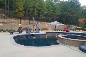 Landscape job around the pool in Helena, Al